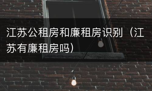 江苏公租房和廉租房识别（江苏有廉租房吗）