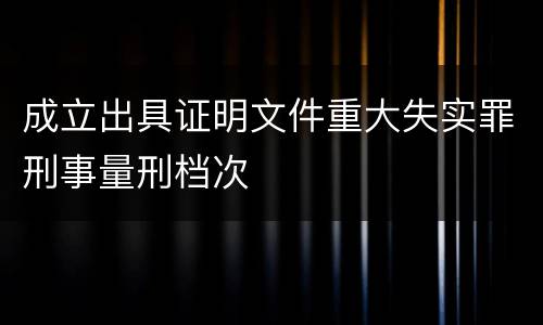 成立出具证明文件重大失实罪刑事量刑档次