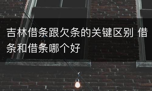 吉林借条跟欠条的关键区别 借条和借条哪个好