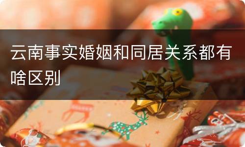 云南事实婚姻和同居关系都有啥区别