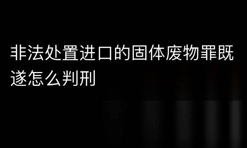非法处置进口的固体废物罪既遂怎么判刑