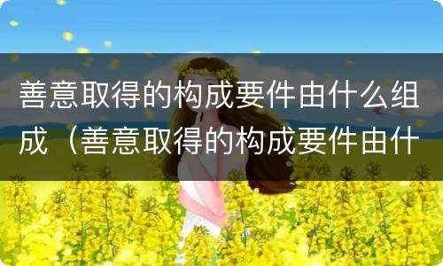 善意取得的构成要件由什么组成（善意取得的构成要件由什么组成）