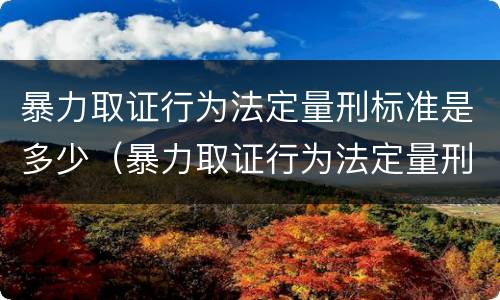 暴力取证行为法定量刑标准是多少（暴力取证行为法定量刑标准是多少年）