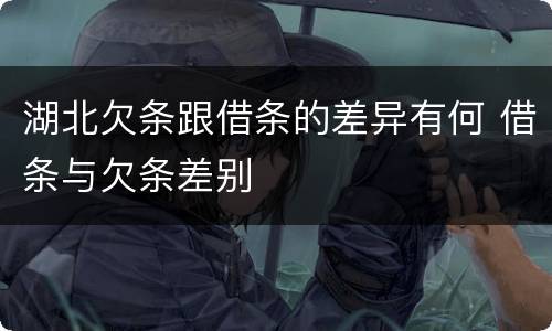 湖北欠条跟借条的差异有何 借条与欠条差别