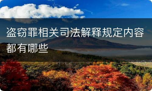 盗窃罪相关司法解释规定内容都有哪些
