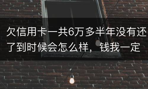 欠信用卡一共6万多半年没有还了到时候会怎么样，钱我一定慢慢找来还
