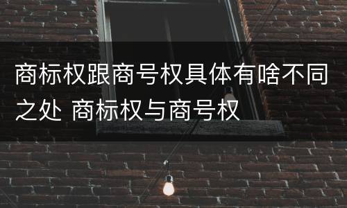 商标权跟商号权具体有啥不同之处 商标权与商号权