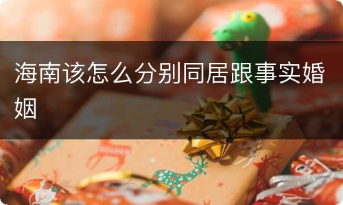 海南该怎么分别同居跟事实婚姻