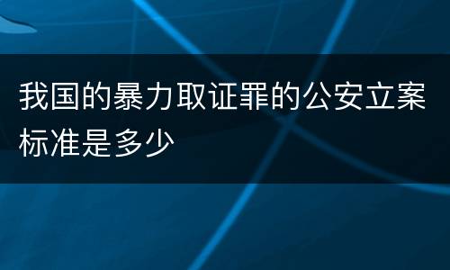 我国的暴力取证罪的公安立案标准是多少