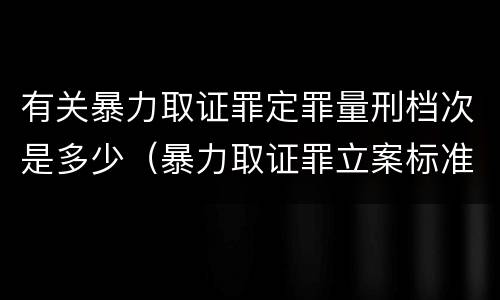 有关暴力取证罪定罪量刑档次是多少（暴力取证罪立案标准）