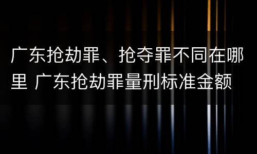 广东抢劫罪、抢夺罪不同在哪里 广东抢劫罪量刑标准金额