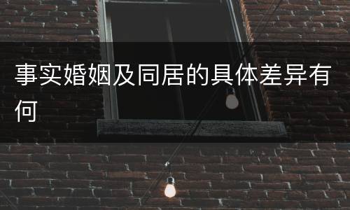 事实婚姻及同居的具体差异有何