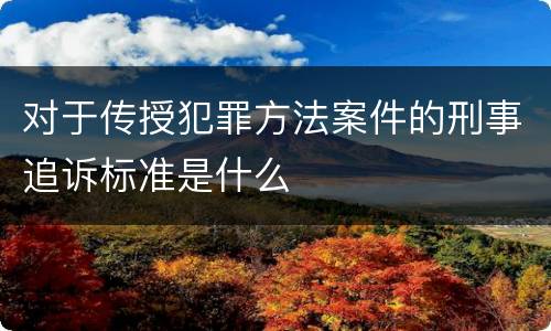 对于传授犯罪方法案件的刑事追诉标准是什么