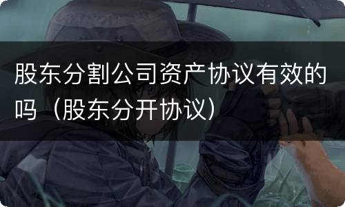 股东分割公司资产协议有效的吗（股东分开协议）