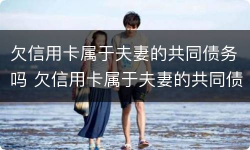 欠信用卡属于夫妻的共同债务吗 欠信用卡属于夫妻的共同债务物吗