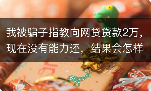 我被骗子指教向网贷贷款2万，现在没有能力还，结果会怎样