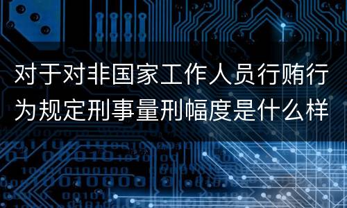 对于对非国家工作人员行贿行为规定刑事量刑幅度是什么样