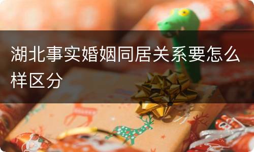 湖北事实婚姻同居关系要怎么样区分