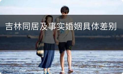 吉林同居及事实婚姻具体差别