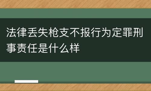 法律丢失枪支不报行为定罪刑事责任是什么样