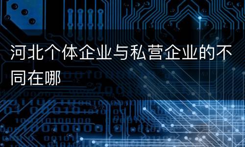 河北个体企业与私营企业的不同在哪