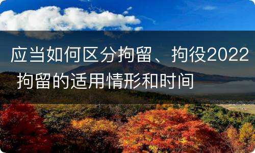 应当如何区分拘留、拘役2022 拘留的适用情形和时间
