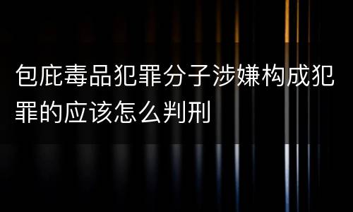 包庇毒品犯罪分子涉嫌构成犯罪的应该怎么判刑