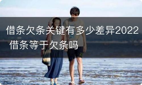 借条欠条关键有多少差异2022 借条等于欠条吗