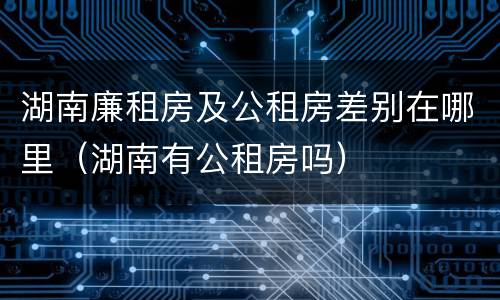 湖南廉租房及公租房差别在哪里（湖南有公租房吗）