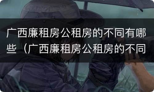 广西廉租房公租房的不同有哪些（广西廉租房公租房的不同有哪些地方）