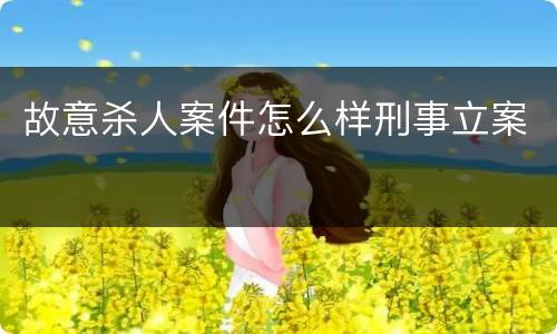 故意杀人案件怎么样刑事立案