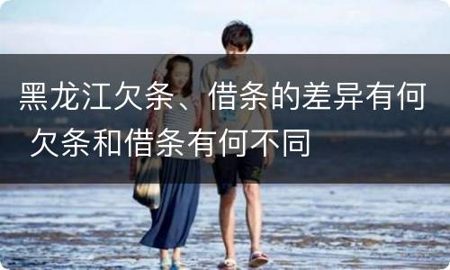 黑龙江欠条、借条的差异有何 欠条和借条有何不同