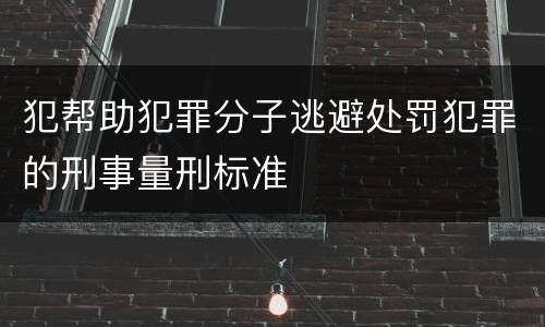 犯帮助犯罪分子逃避处罚犯罪的刑事量刑标准