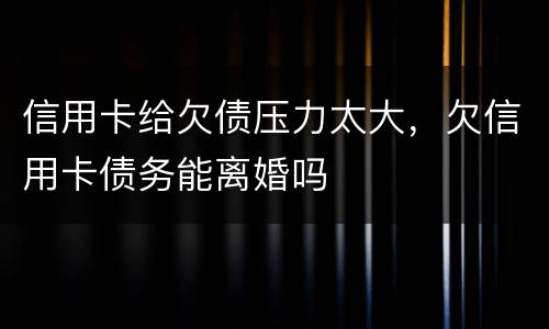 信用卡给欠债压力太大，欠信用卡债务能离婚吗