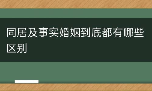 同居及事实婚姻到底都有哪些区别