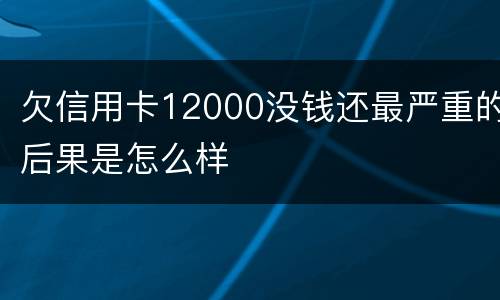 欠信用卡12000没钱还最严重的后果是怎么样