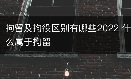 拘留及拘役区别有哪些2022 什么属于拘留