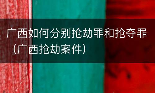 广西如何分别抢劫罪和抢夺罪（广西抢劫案件）