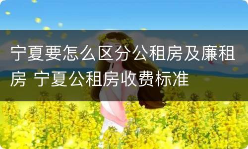 宁夏要怎么区分公租房及廉租房 宁夏公租房收费标准