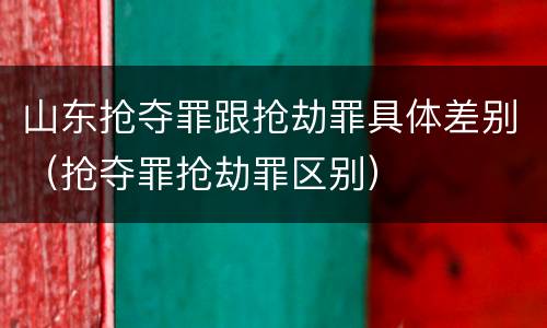 山东抢夺罪跟抢劫罪具体差别（抢夺罪抢劫罪区别）