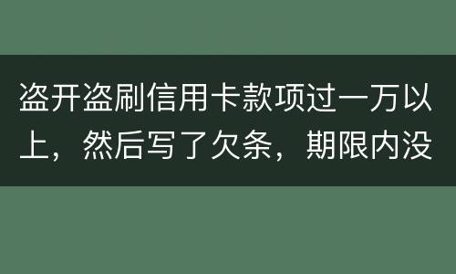 盗开盗刷信用卡款项过一万以上，然后写了欠条，期限内没还，可以立案并且起诉吗