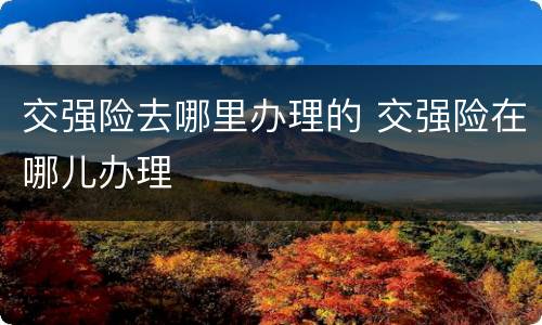 交强险去哪里办理的 交强险在哪儿办理