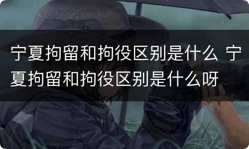 宁夏拘留和拘役区别是什么 宁夏拘留和拘役区别是什么呀