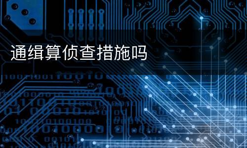 通缉算侦查措施吗