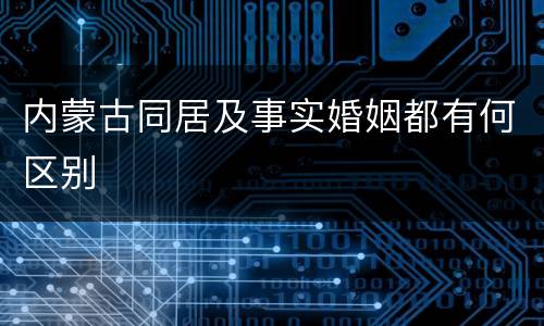 内蒙古同居及事实婚姻都有何区别