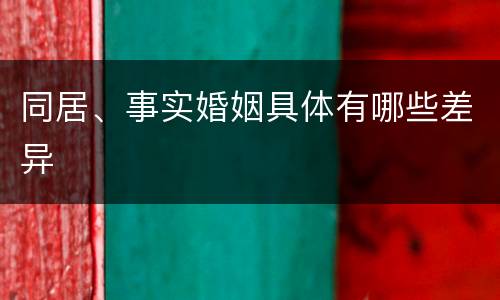 同居、事实婚姻具体有哪些差异