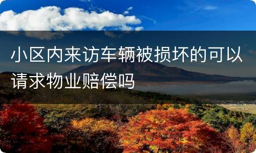 小区内来访车辆被损坏的可以请求物业赔偿吗