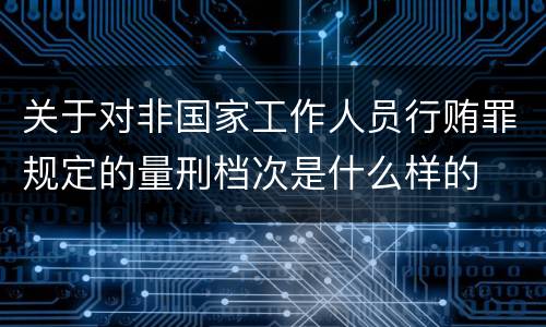 关于对非国家工作人员行贿罪规定的量刑档次是什么样的