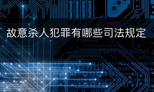 故意杀人犯罪有哪些司法规定