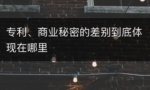 专利、商业秘密的差别到底体现在哪里
